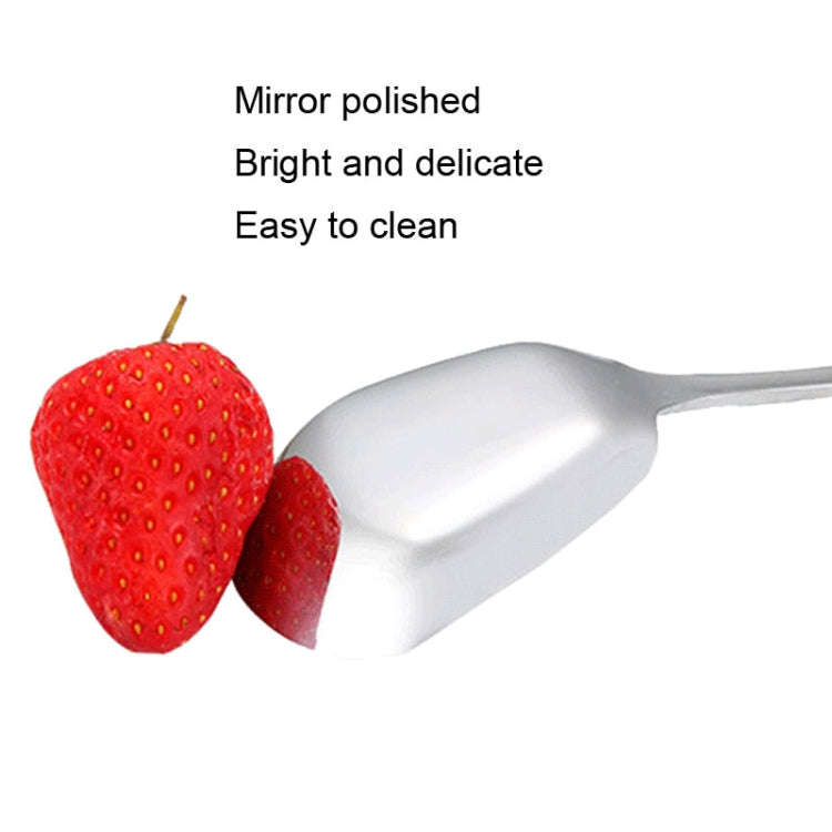 Small 304 Stainless Steel Spoon Glossy Thickened Flat Head Flat Bottom Serving Spoon, Stainless S...