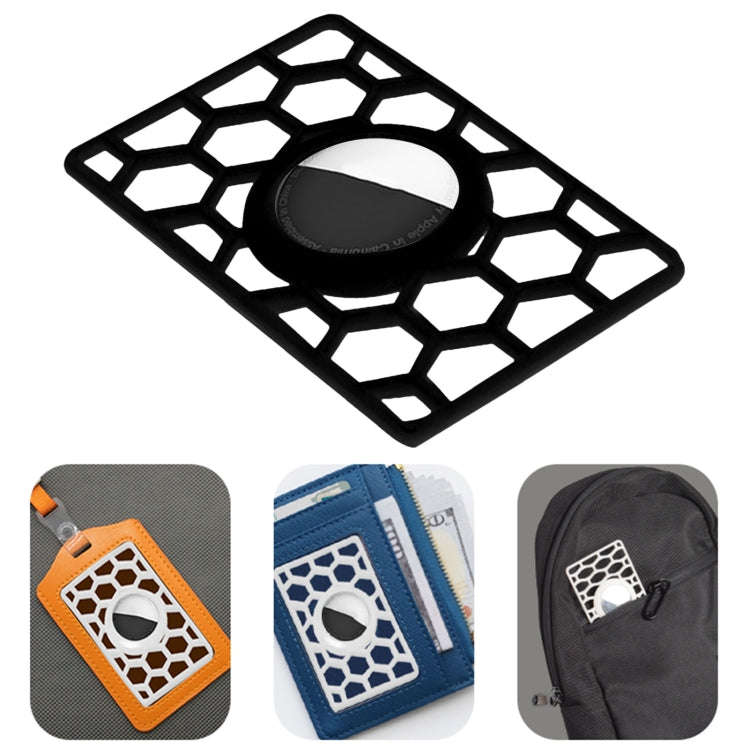 For AirTag 2nd Gen / AirTag 1st Gen Location Tracker Card Shape Honeycomb Protective Cover, Honey...