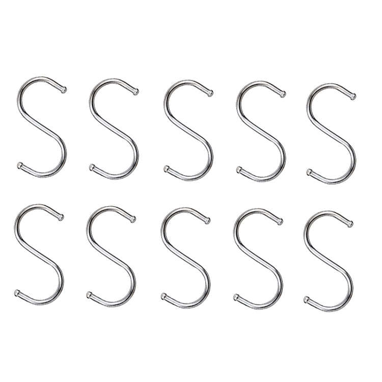 10pcs Multifunctional Stainless Steel Hooks Metal S-Shaped Hook, Large, Medium, Small