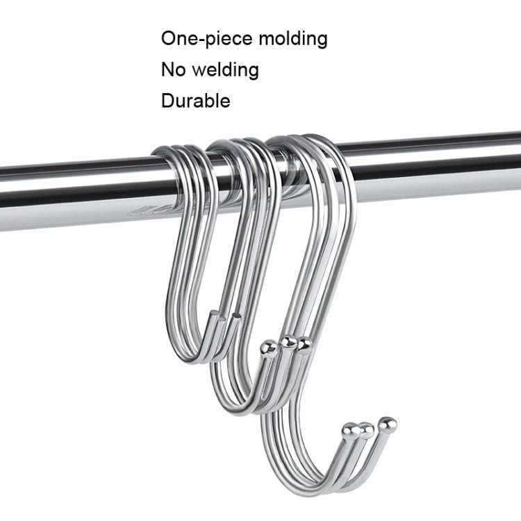 10pcs Multifunctional Stainless Steel Hooks Metal S-Shaped Hook, Large, Medium, Small