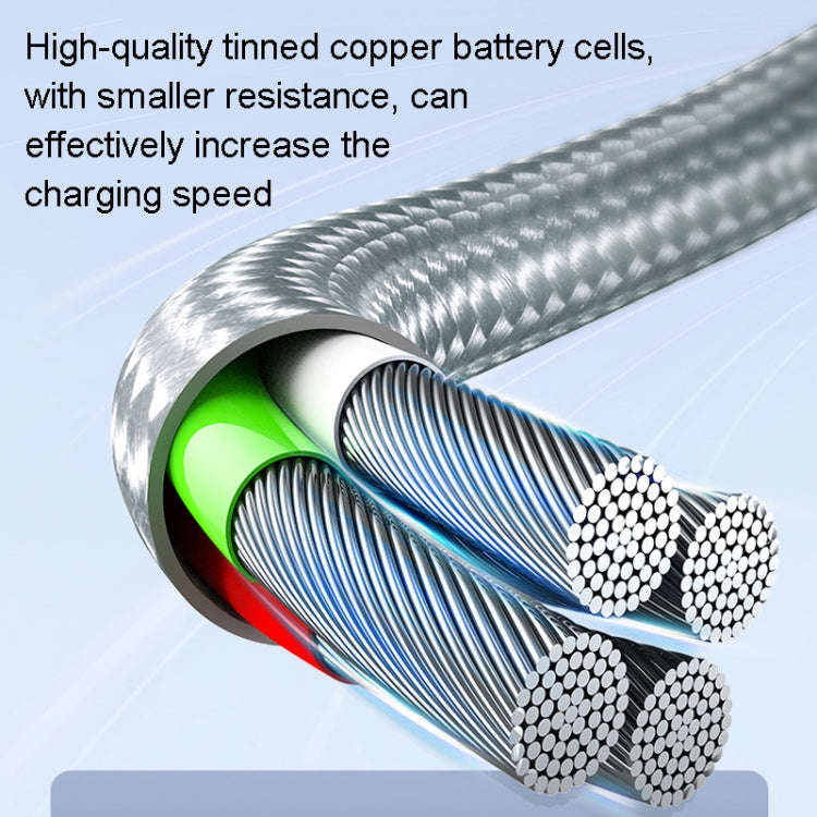 ROMOSS CB25 3 In 1 3.5A  8 Pin + Micro USB + Type C/USB-C Cable, 1m