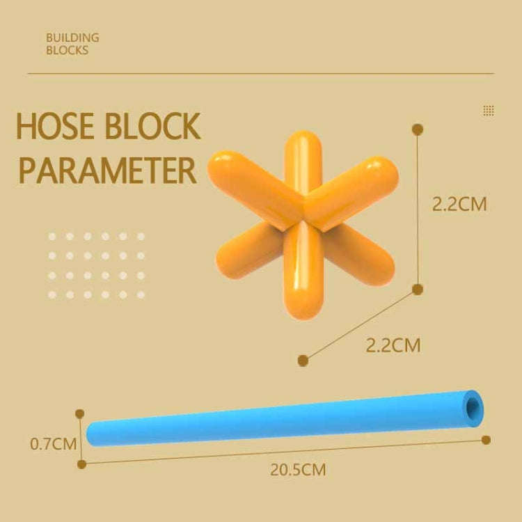 DIY Plastic 4D Straw Building Blocks Joint Funny Development Toys, 50pcs Pipe+50 Connectors, 100p...
