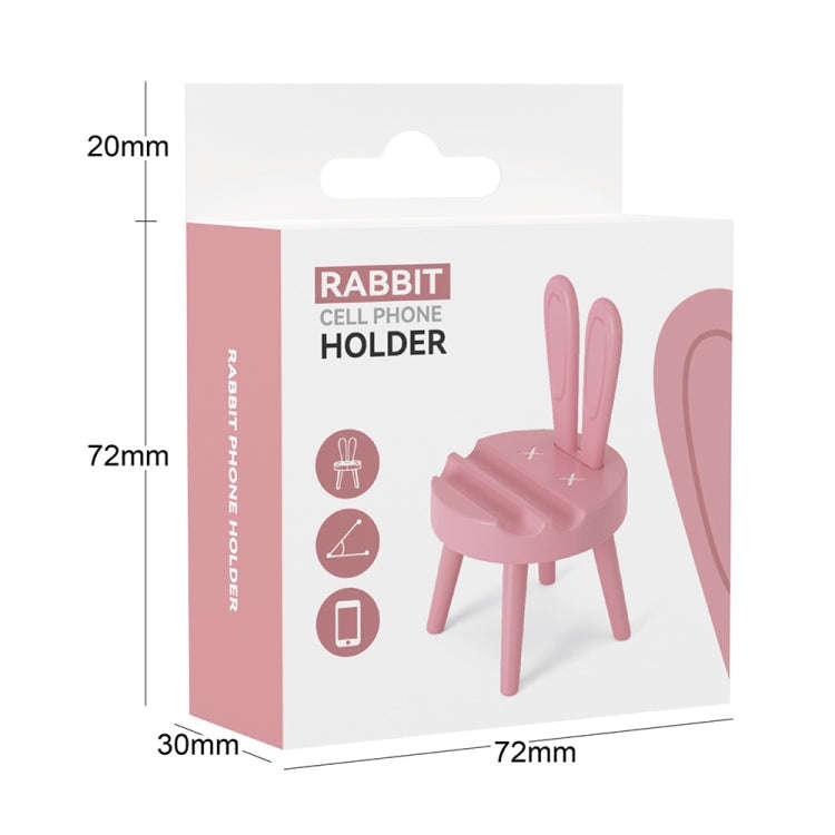 Cartoon Chair Shape Desktop Mobile Phone Holder Cute Mini Universal Phone Rack, Rabbit(Pink), Rab...