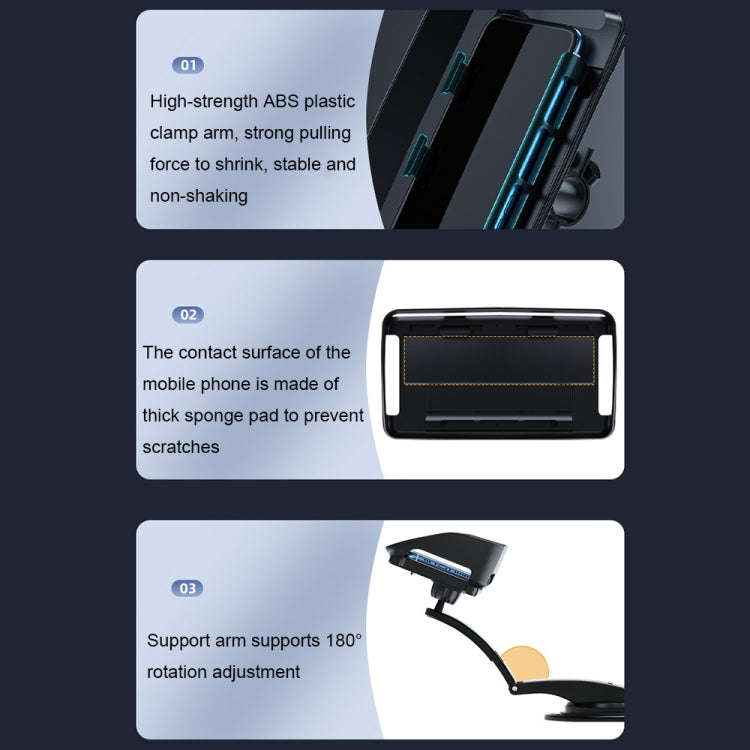 Car Suction Cup Dashboard Mobile Phone Holder with Sun Visor Folding Rotating Car Mount, Joint Mo...