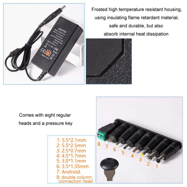 65W 6-20V Adjustable 3A DC Power Adapter Charger, US Plug, EU Plug, UK Plug Small, AU Plug, UK Pl...