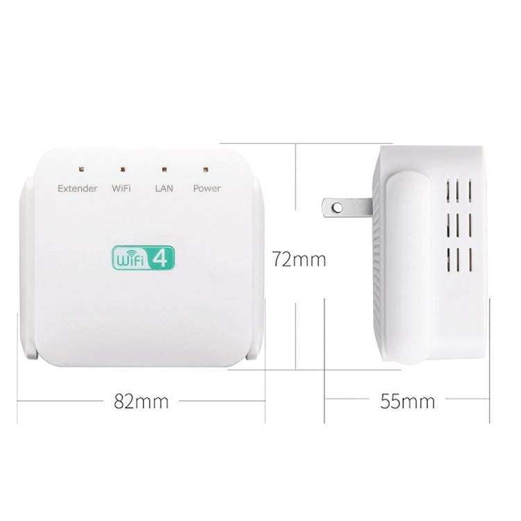 2.4G 300M Wi-Fi Amplifier Long Range WiFi Repeater Wireless Signal Booster, US Plug White, EU Plu...