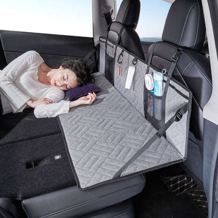 Car Camping Bed Folding Board SUV Rear Row Extension Board For Tesla, Gray, Gray Embossed, Black ...