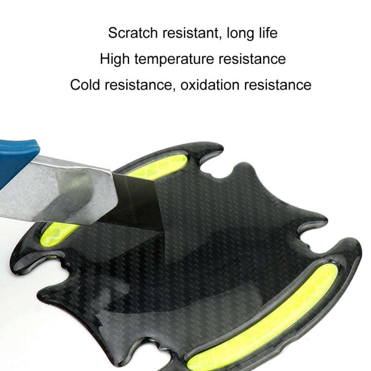 8pcs/set Car Door Handle Rearview Mirror Safety Warning Protective Reflective Sticker, Red, Yello...