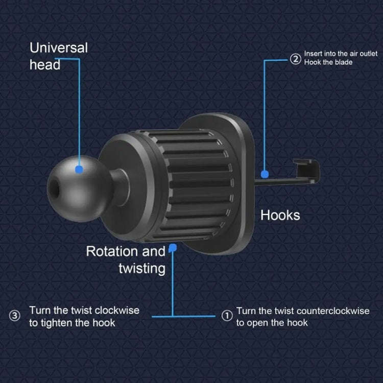 Car Air Outlet Rotating Spiral Hook Tail Clip Mobile Phone Holder
