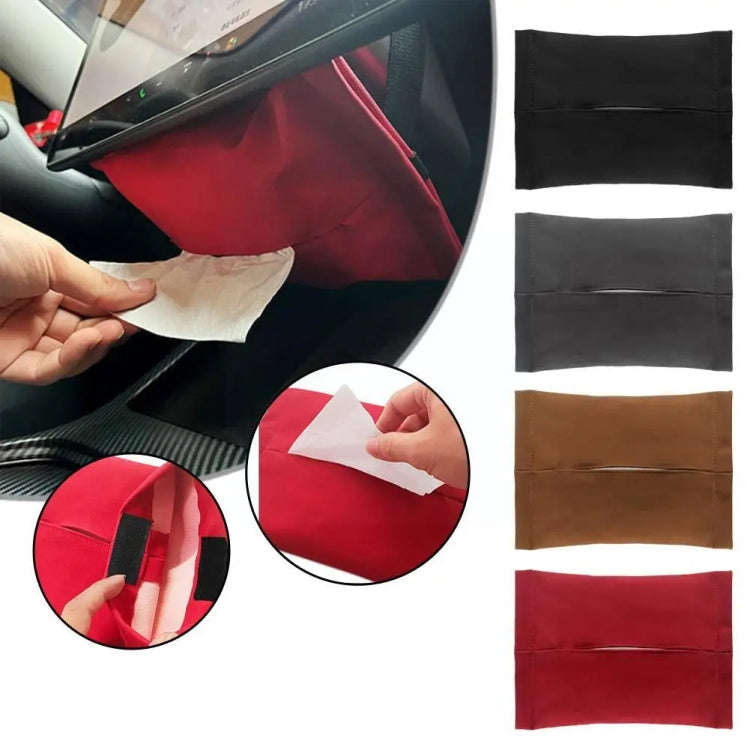 For Tesla Model 3 / Y Car Seat Central Control Screen Tissue Box Tissue Storage Bags, Black, Brow...