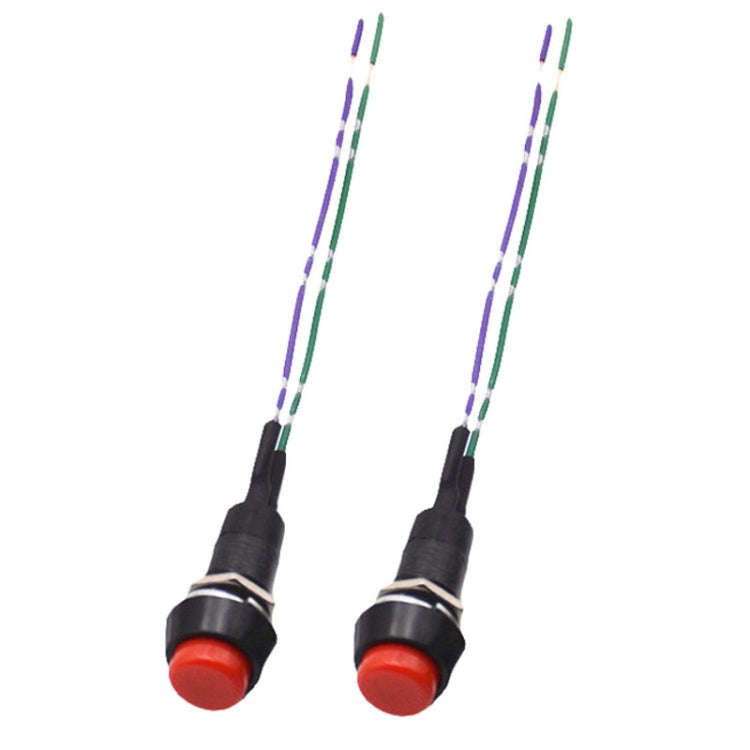 2pcs Car Modification Horn Switch Universal Button Modification Small Switch, Red Button, Green B...