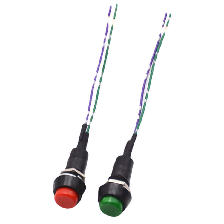 2pcs Car Modification Horn Switch Universal Button Modification Small Switch, Red Button, Green B...