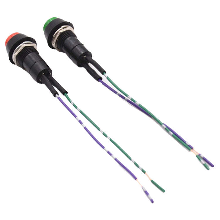 2pcs Car Modification Horn Switch Universal Button Modification Small Switch, Red Button, Green B...