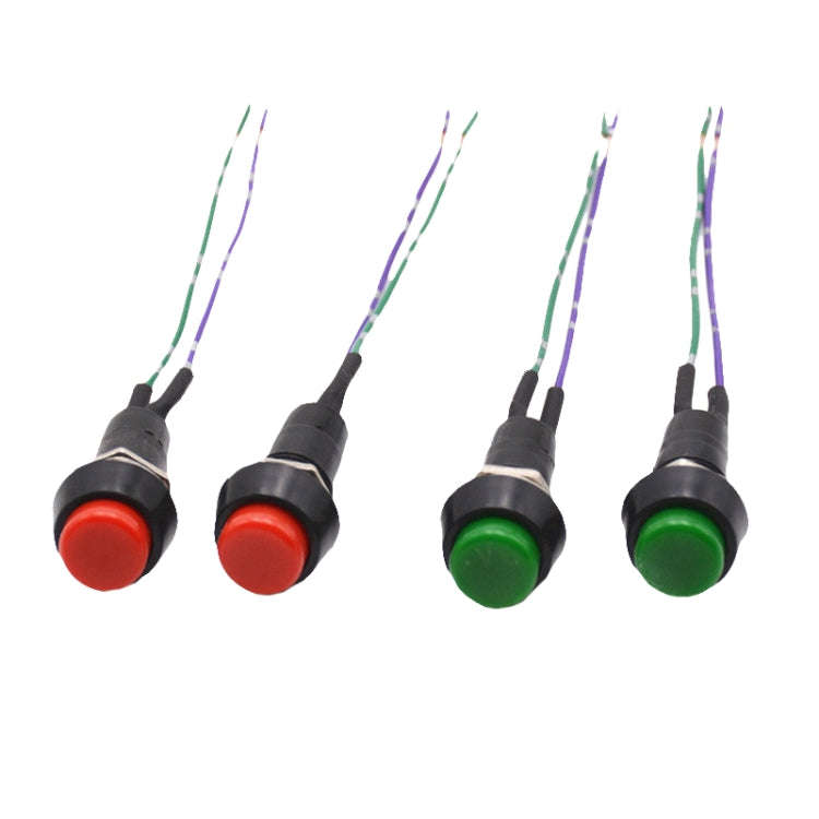 2pcs Car Modification Horn Switch Universal Button Modification Small Switch, Red Button, Green B...