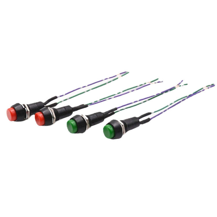 2pcs Car Modification Horn Switch Universal Button Modification Small Switch, Red Button, Green B...