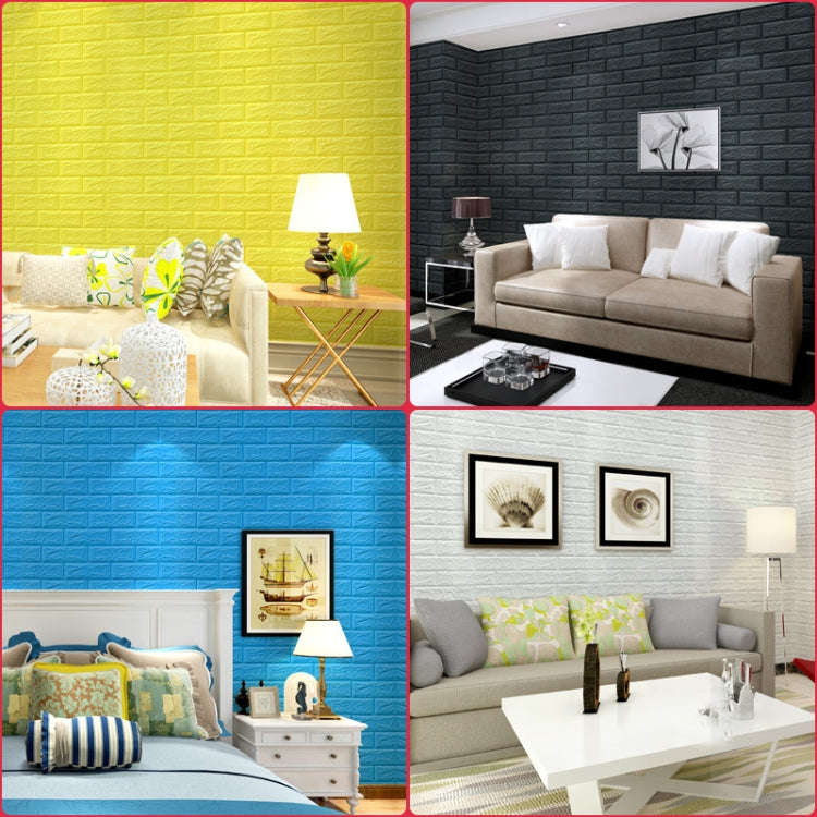 35x38.5cm 3D Self-Stick Wallpaper Soft Wrapping Waterproof Wall Sticker, 3mm Thickness, 5mm Thick...