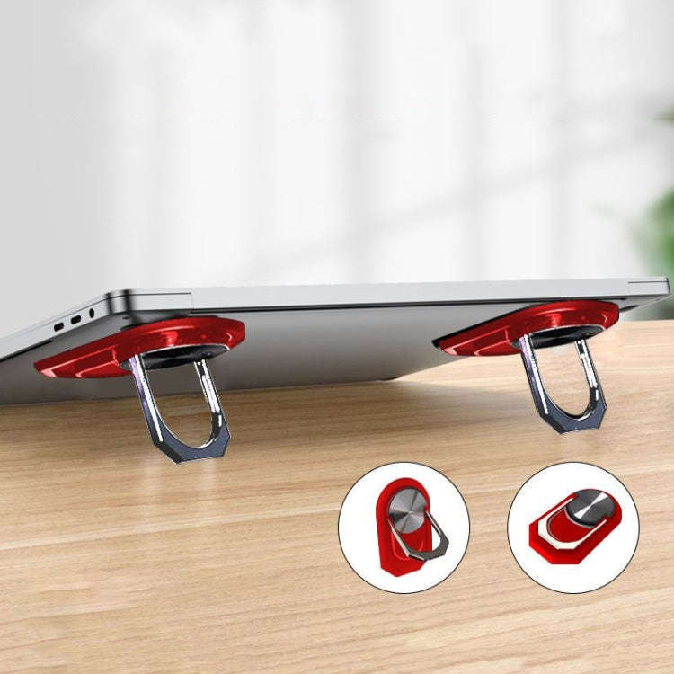 1pair Metal Laptop Invisible Stand Mini Desktop Heightening Cooling Rack Folding Keyboard Stand