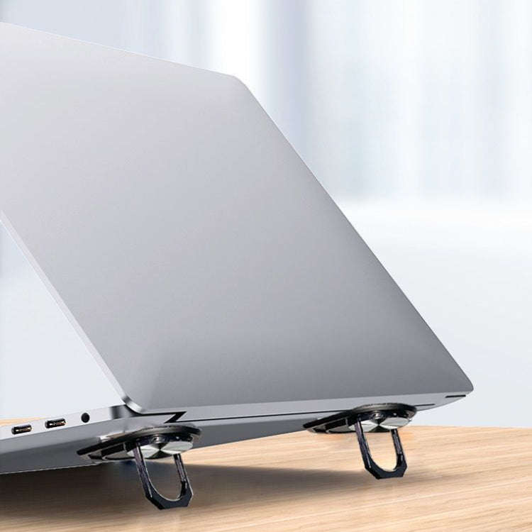 1pair Metal Laptop Invisible Stand Mini Desktop Heightening Cooling Rack Folding Keyboard Stand