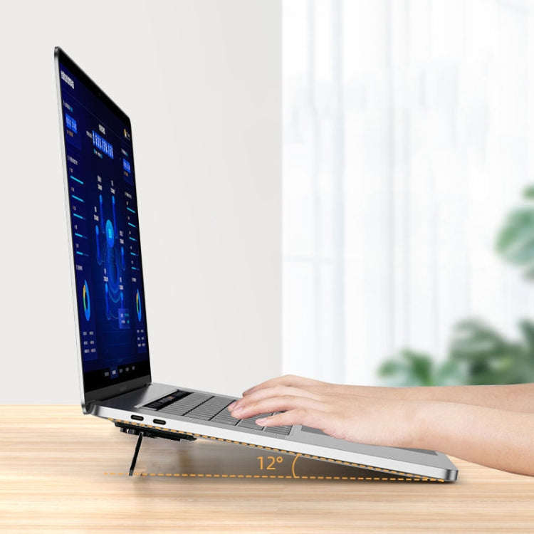 1pair Metal Laptop Invisible Stand Mini Desktop Heightening Cooling Rack Folding Keyboard Stand