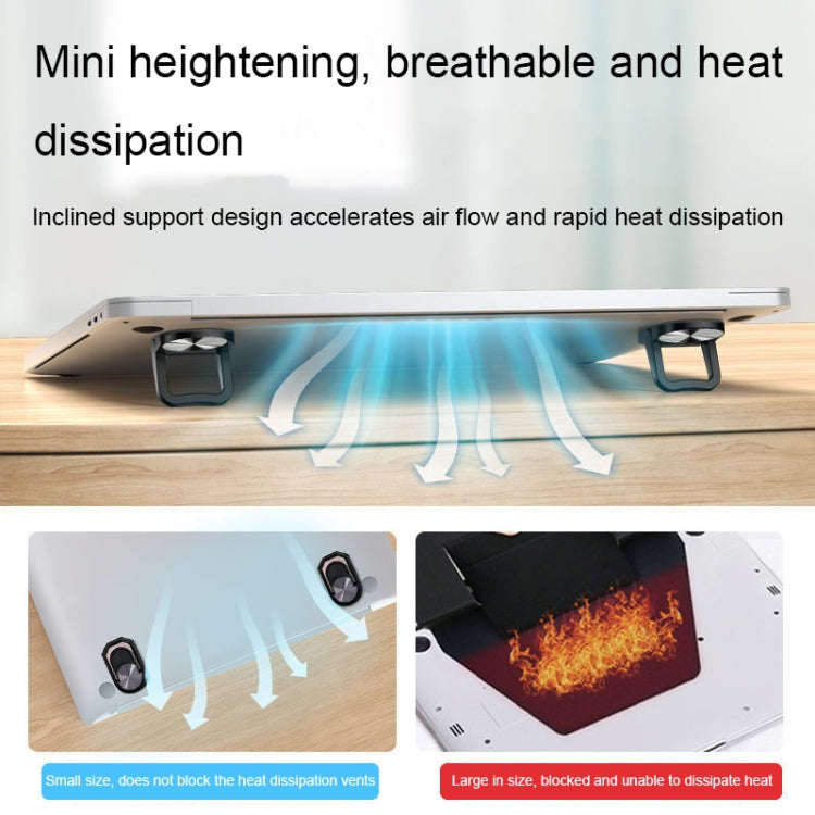1pair Metal Laptop Invisible Stand Mini Desktop Heightening Cooling Rack Folding Keyboard Stand