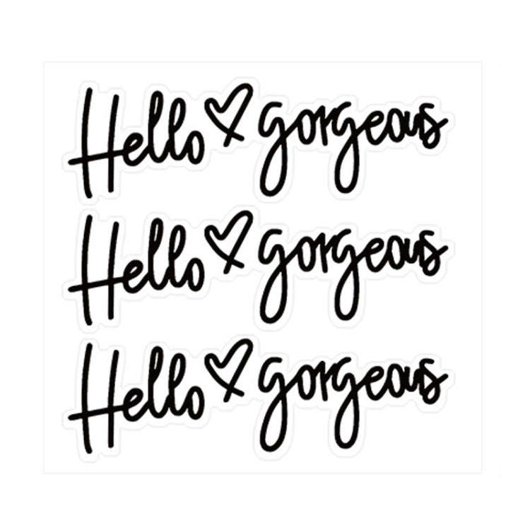 Hello gorgeous Car Stickers Inverted Rear Mirror Glass Sticker, Hello gorgeous