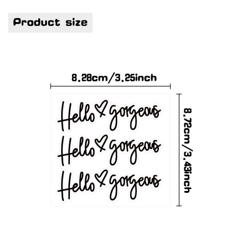 Hello gorgeous Car Stickers Inverted Rear Mirror Glass Sticker, Hello gorgeous