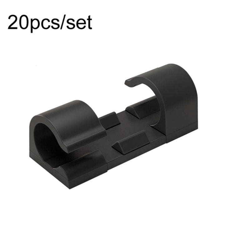 20pcs /Set Medium Self-Adhesive Cable Organizer Clip Network Cord Fixed Storage Clamp