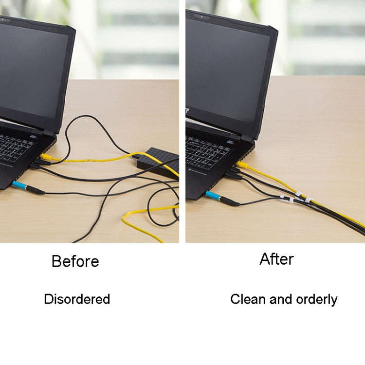 20pcs /Set Medium Self-Adhesive Cable Organizer Clip Network Cord Fixed Storage Clamp