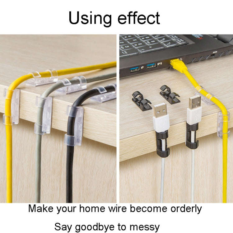 20pcs /Set Medium Self-Adhesive Cable Organizer Clip Network Cord Fixed Storage Clamp