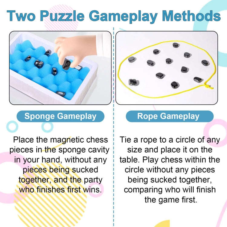Magnetic Chess Game Fun Table Strategy Game for Kids and Adults, Sponge Model, Rope Model, Sponge...