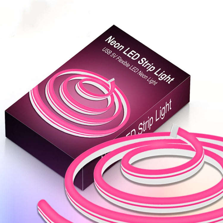 2m 5V LED Light Strip USB Flexible Neon Silicone Soft Strips Set, USB (Pink), USB (Warm Color), U...
