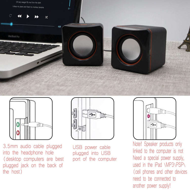 Wired USB Computer Small Sound Desktop Laptop Mini Desk Household Office Bass Speaker
