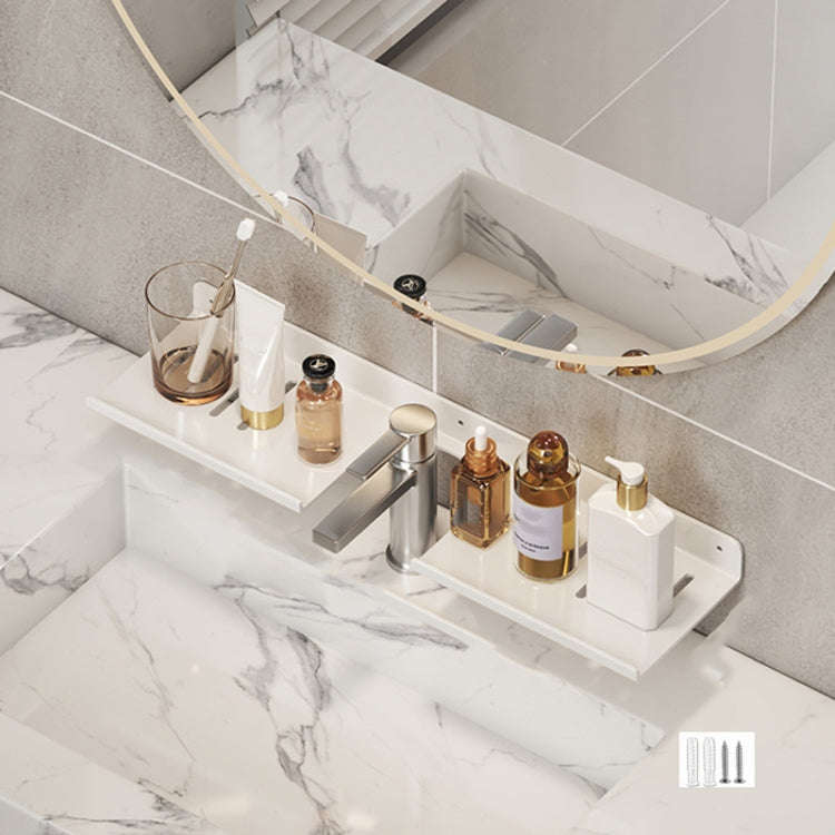 Faucet Rack Home Bathroom Vanity Shelf No Hole Storage Shelf, 30cm (White), 40cm (White), 50cm (W...