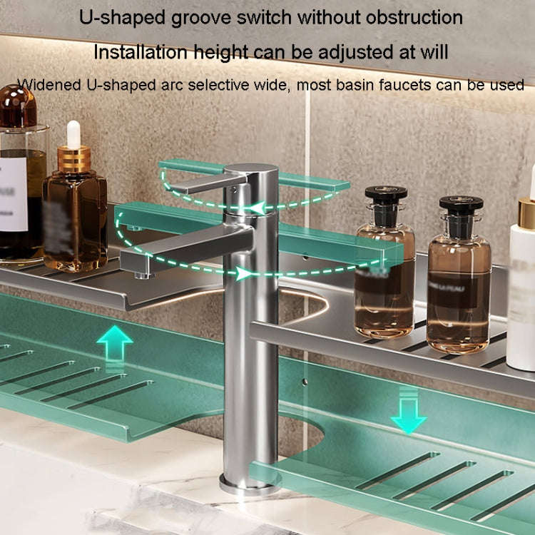Faucet Rack Home Bathroom Vanity Shelf No Hole Storage Shelf, 30cm (White), 40cm (White), 50cm (W...
