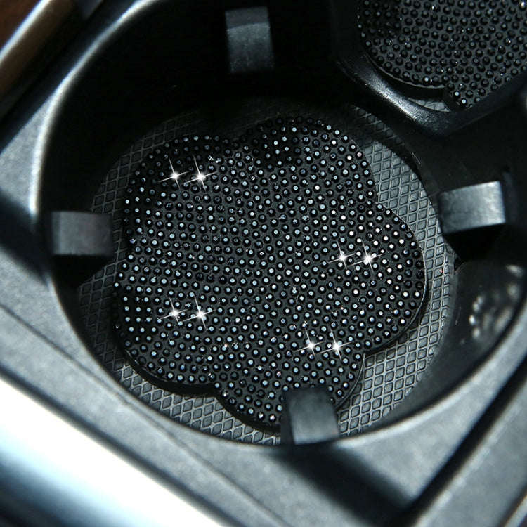 Car-mounted Diamond-filled Plum Blossom Decorated PVC Water Coaster