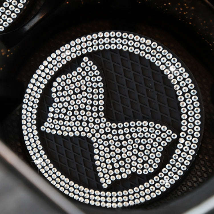 Car Multifunctional Anti-slip Coaster with Diamond Bow Crystal