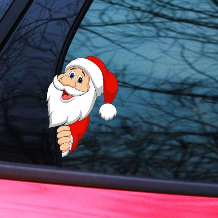 Santa Claus Elk Car Window Decorative Stickers Car Side Window Bumper Decal, A Model 13 x 9cm, A ...