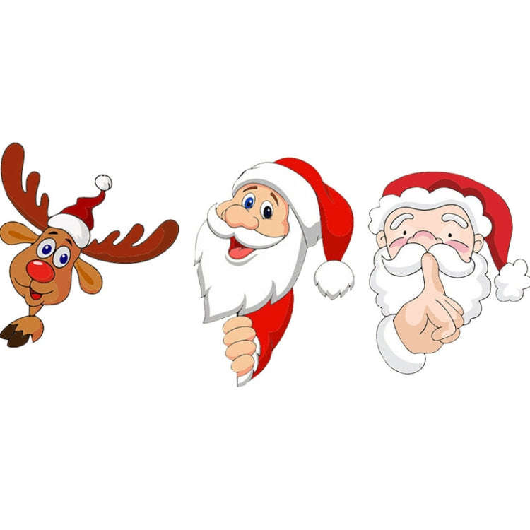 Santa Claus Elk Car Window Decorative Stickers Car Side Window Bumper Decal, A Model 13 x 9cm, A ...