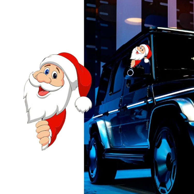 Santa Claus Elk Car Window Decorative Stickers Car Side Window Bumper Decal, A Model 13 x 9cm, A ...