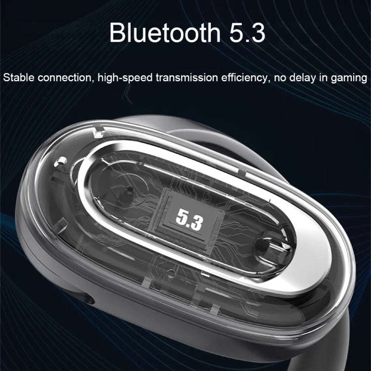 T35 OWS Adjustable Ear-Hook Call Noise Reduction Wireless Bluetooth 5.3 Earphones, Black, White, ...
