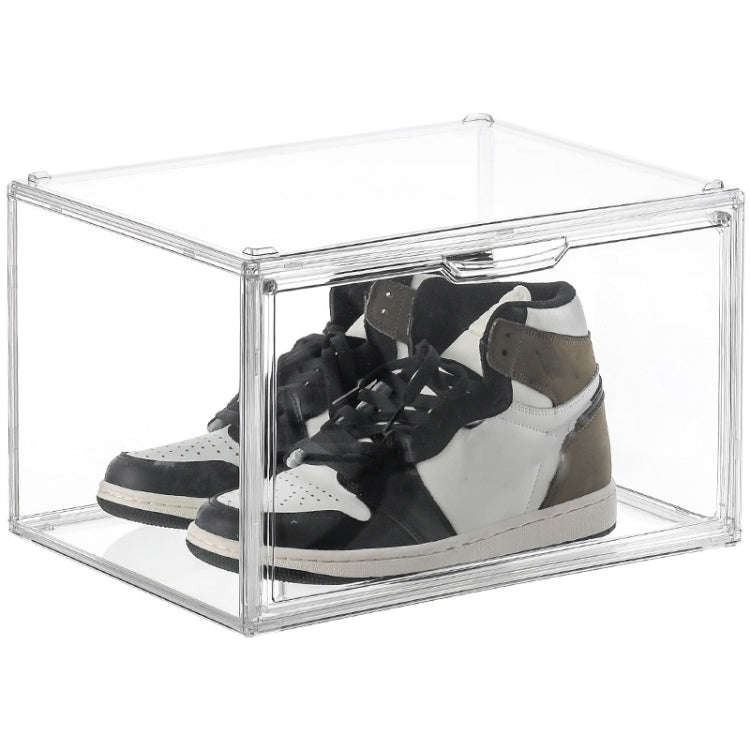 Stackable Transparent Storage Box Magnetic Suction Bookcase Handbag Display Rack, Single Partitio...