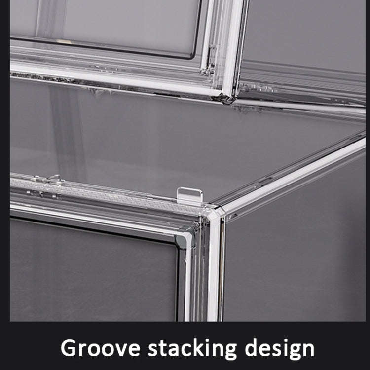 Stackable Transparent Storage Box Magnetic Suction Bookcase Handbag Display Rack, Single Partitio...