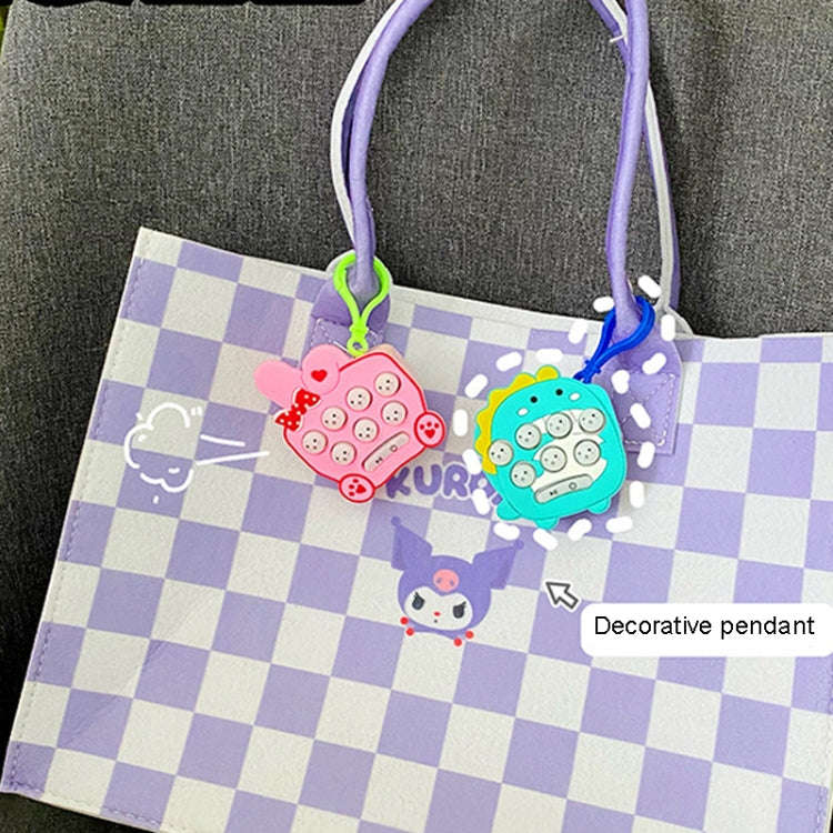 Cartoon Pattern Mini Palm Gaming Machine Play Mouse Electronic Lighting Decompressing Toy Keychai...
