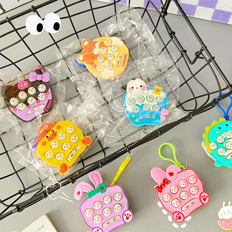 Cartoon Pattern Mini Palm Gaming Machine Play Mouse Electronic Lighting Decompressing Toy Keychai...