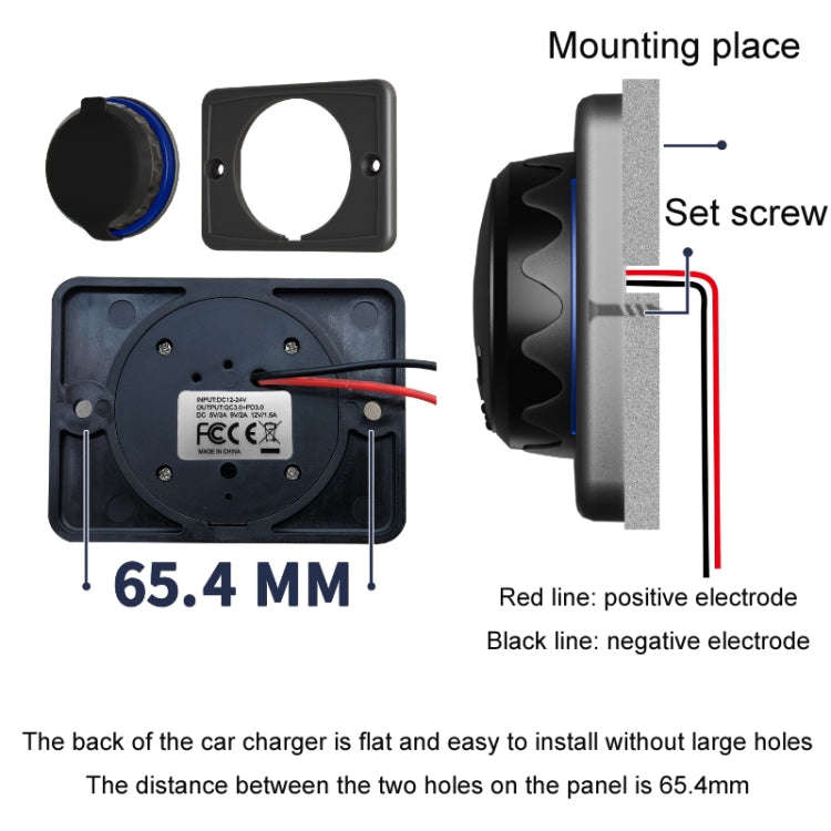 Car Ship Modified Waterproof USB Socket Charger, UCC-350 QC+PD Fast Charge 30W, UCC-350 AC3.1A To...