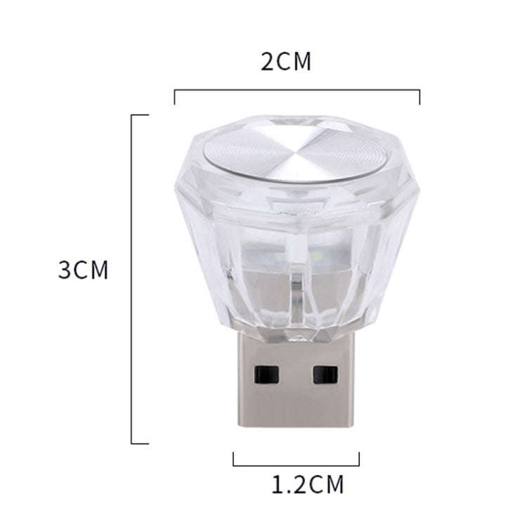 Car Diamond Model USB Ambient Light Charge-Free Plug And Play LED Decorative Lights