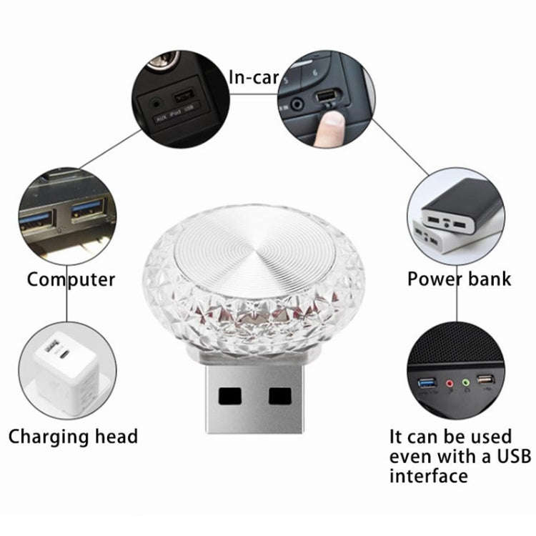 Mushroom Type Car USB Ambient Light LED Night Light Home Indoor Decoration Lamp, Ice Blue Light, ...