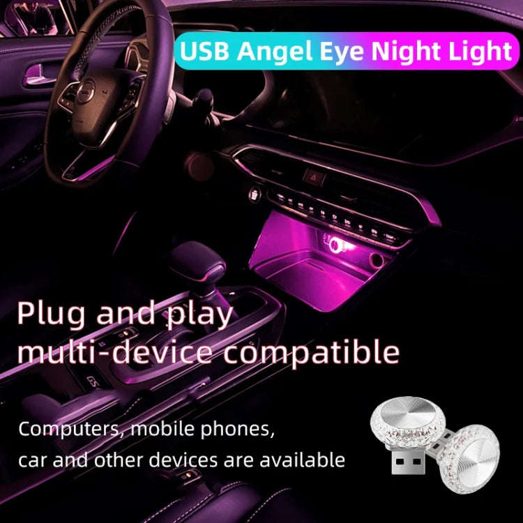 Mushroom Type Car USB Ambient Light LED Night Light Home Indoor Decoration Lamp, Ice Blue Light, ...