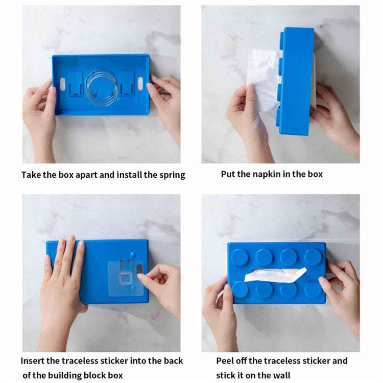 Multifunctional Cartoon Building Block Tissue Storage Box Living Room Coffee Table Decorations, B...