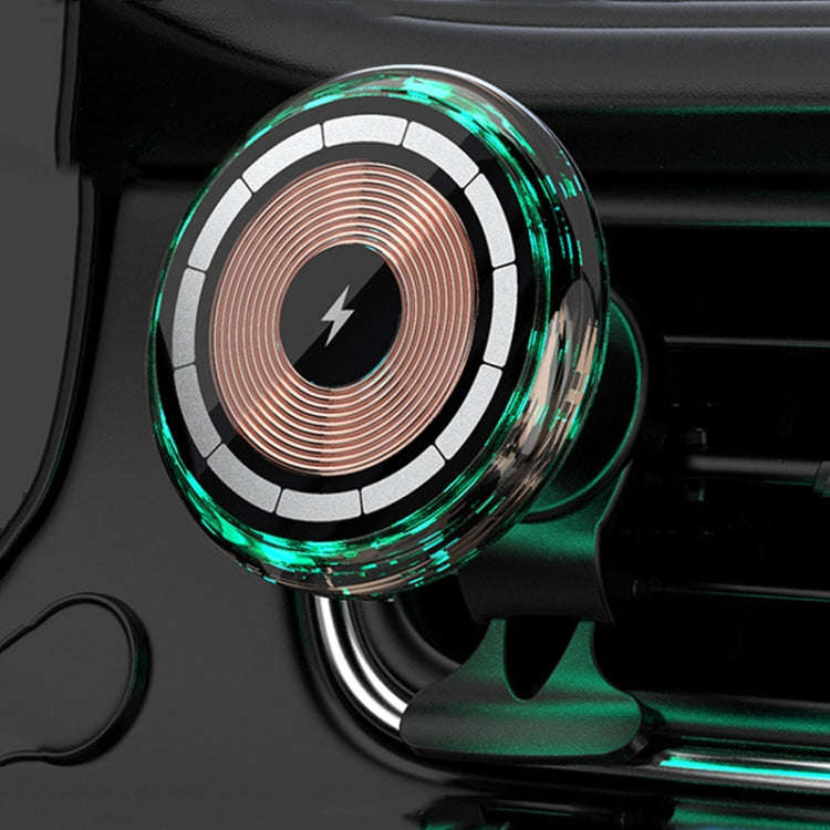 For iPhone Magsafe Magnetic Car Wireless Charger Phone Holder Light Emitting Wireless Charger, Ic...